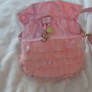 Pink Ruffled WICKED GLINDA Women's Bag NWOT never used / butterfly 🦋